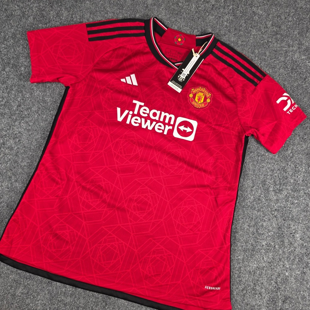 Adidas Manchester United Jersey Womens L Red 2023/24 Home Risi 7 IP1735 NWT